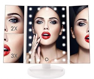 Trifold Vanity Makeup Mirror With LED