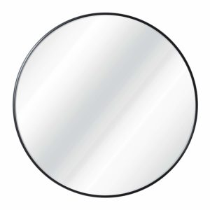 Black round wall mirror