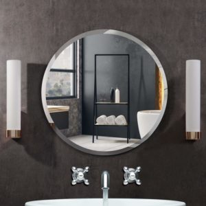 Polished framless wall mirror